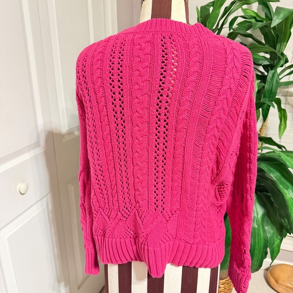 Splendid Pink Drop Needle Chunky Cable Knit Pullover Sweater Boho Sz XS - Picture 3 of 12